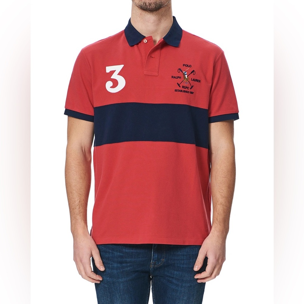 POLO RALPH LAUREN
Block Stripe Classic Fit Polo Sunrise Red Multi